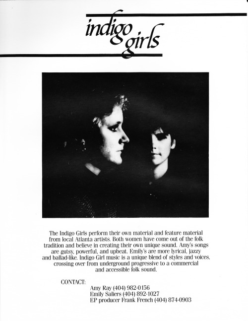 ES.1986 1986 feels like the year we really started getting BUSY as Indigo Girls. As you can see from the calendar, we began playing gigs almost every night of most months, and we began to expand our geographical horizons. We had our own sound system,...