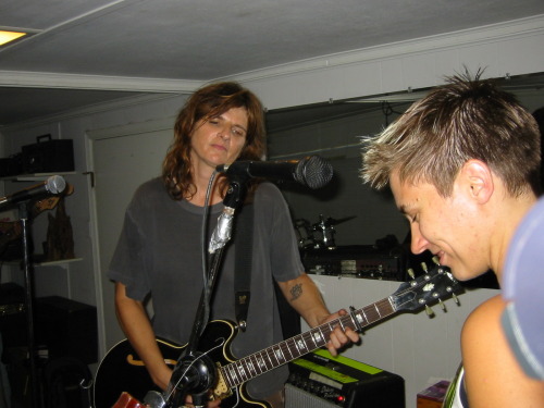 Amy and Kaia, The Butchies rehearsing for Ladyfest.2002