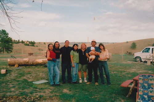 On Pine Ridge with Winona LaDuke, Lori Pourier, and some of the White Plume family 2003 Honor the Earth Tour